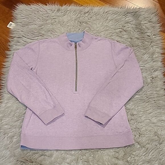 Tommy bahama womens light‎ purple cotton long sleeve quarter zip size small - Picture 1 of 6